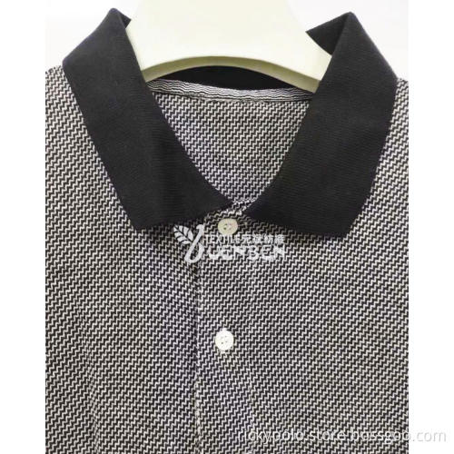 65%Poly 35%Cotton Jacquard Fabric Short Sleeve